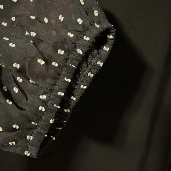 NWT LOFT blouse, ruffle on each shoulder, elastic cuff, lightweight, sheer, NWT - Picture 4 of 4